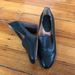 LaTige Black Leather Heeled Loafter